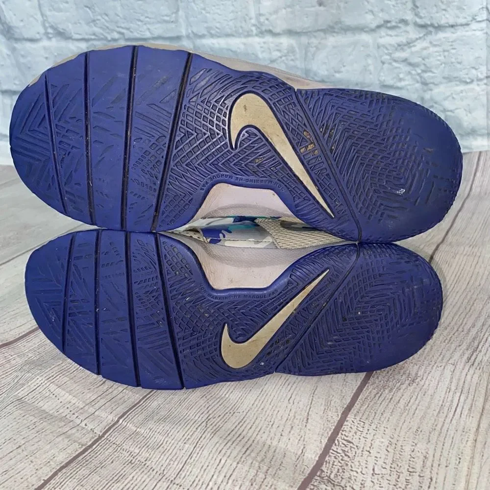 Nike Team Hustle basketball shoes youth boys 5 purple & grey